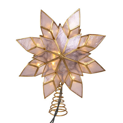 Kurt Adler's 10-Light LED Capiz Star Tree Topper is a beautiful