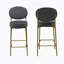 Ensemble de 2 tabourets de bar rembourrés d'intérieur en bois, finition noyer foncé et ivoire, ensemble de 2-1135778921