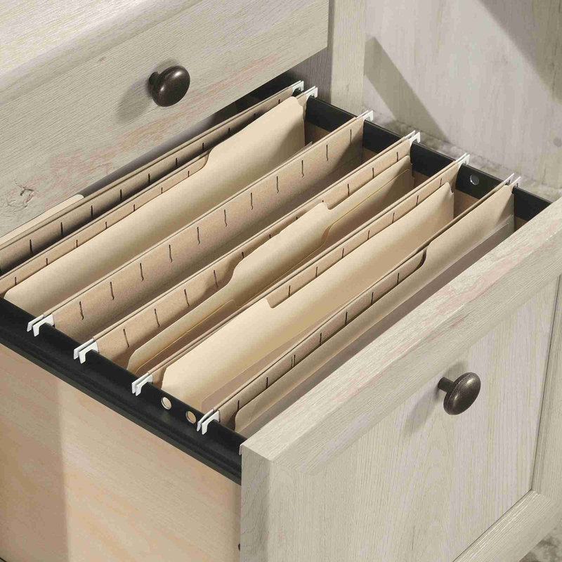 L-Shaped Desk with File Drawers