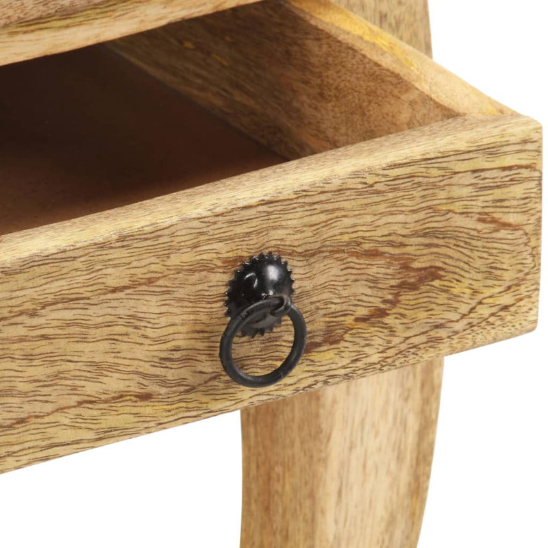 Table de chevet avec tiroir et table de chevet en bois de manguier massif, Chêne