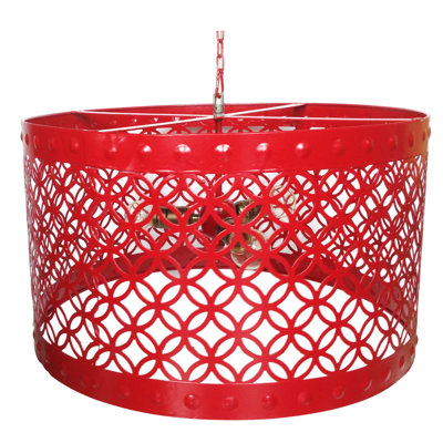 Luminaire suspendu tambour 3 lumières D21x12 "