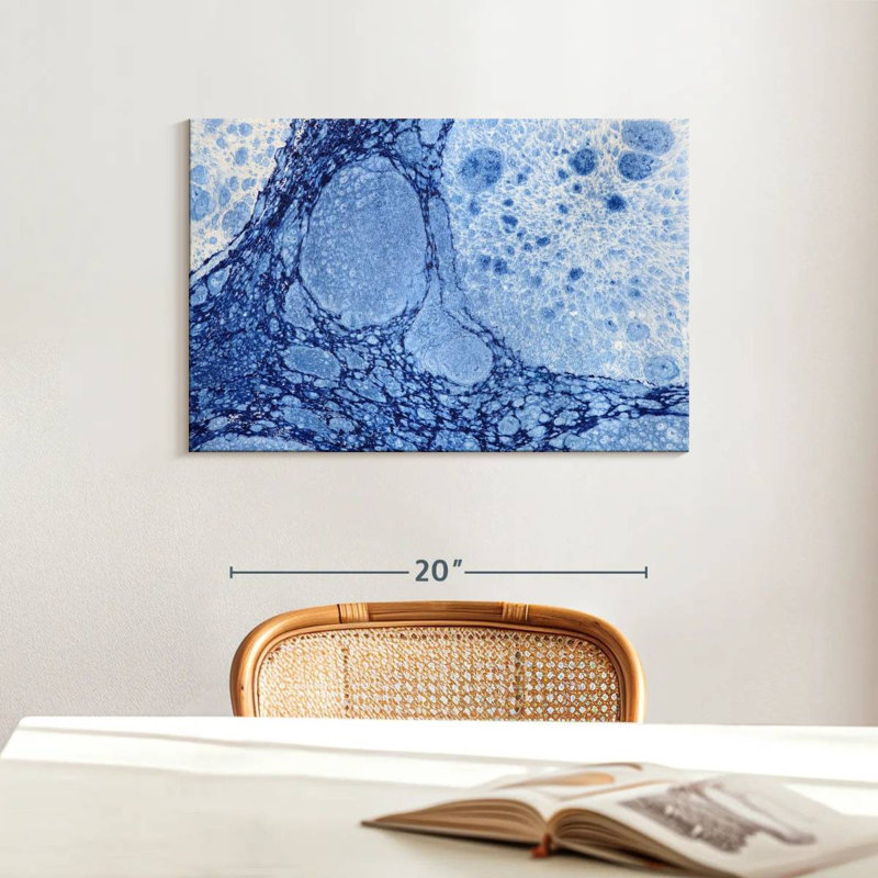 Avery Marbled Blue Abstract, 16" H x 24" W