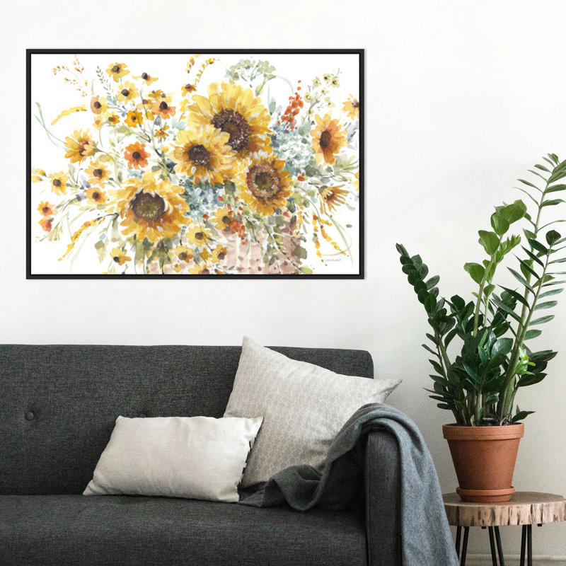 "Sunflowers Forever 01" par Lisa Audit - cadre flottant, impression sur toile