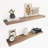 2 Pieces Acacia Solid Wood Live Edge Floating Shelves for Kitchen Wall Decor, Kitchen, Bathroom, Workspace, Teak look 36"x7.5"x1.5"-145456733-146168518