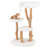 Solid Wood Cat Tree With Perch Natural Jute Scratching Posts Dangling Ball