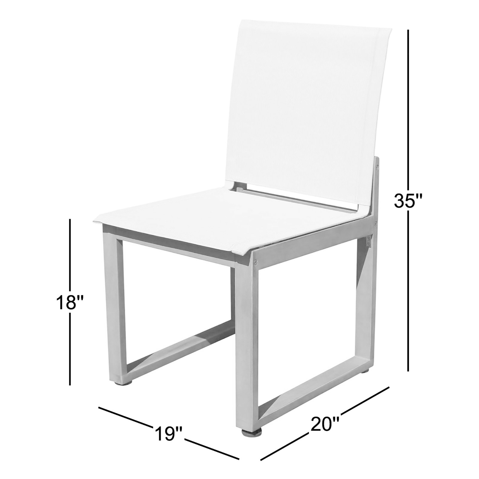 Harmond Wood Premium All-Weather Wicker Outdoor Dining Side Chair, Gray