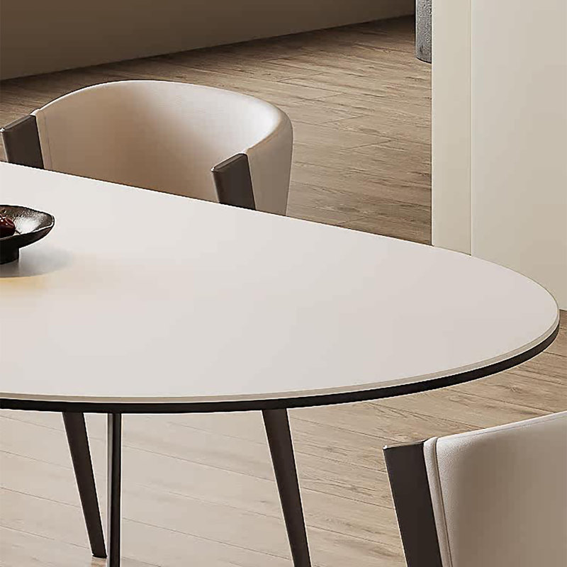 Table de salle à manger en pierre frittée blanche, 29.5" H x 70.9" W x 31.5" D