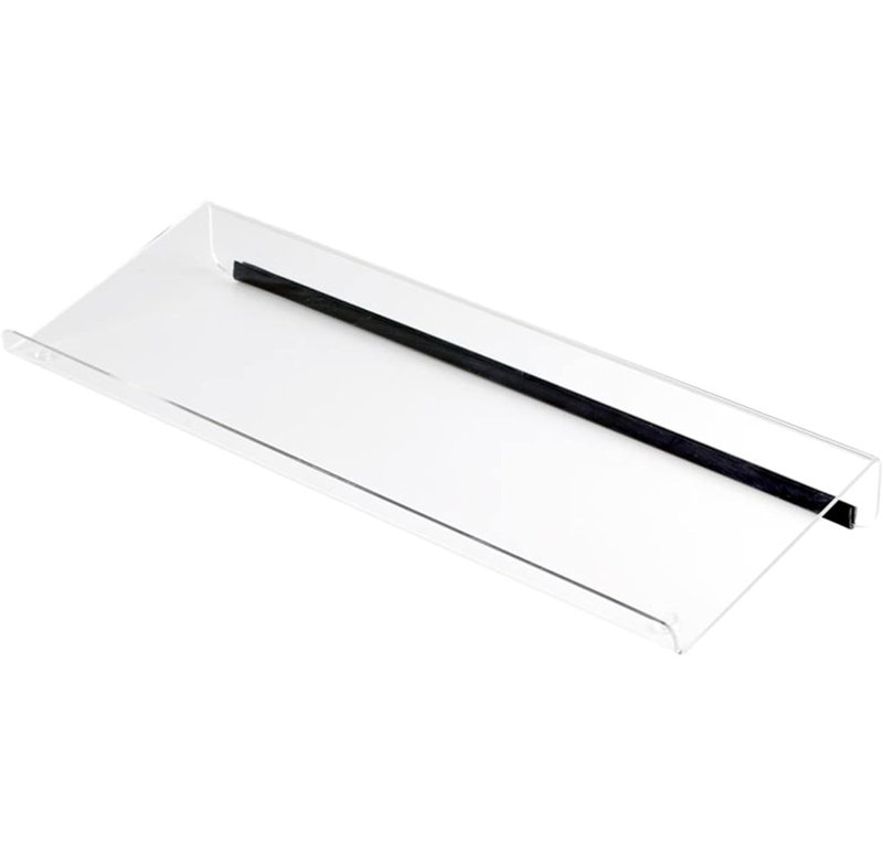 M&T Displays Tilted Ergonomic Computer Keyboard Stand with Rubber Strip Clear Acrylic Clear Riser for Computer Work, Gaming and Typing,Universal Elevated Stand