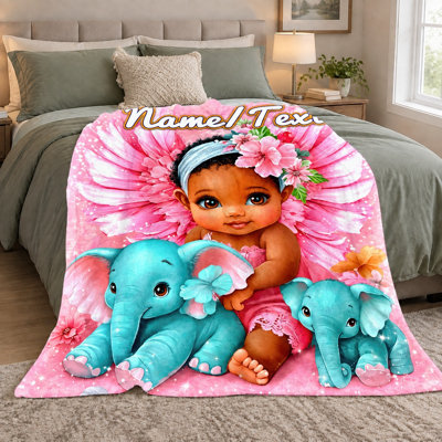 Couverture à motif de bébé et d'éléphants (1 pièce), couverture en flanelle adorable avec animaux de dessin animé pour enfants (filles et garçons), douce, confortable, légère et chaude, idéale pour canapé, lit, salon ou chambre. Cadeau de décoration.