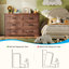 Ensemble de chambre à coucher 3 pièces Stonebridge - Commode 6 tiroirs, commode 6 tiroirs et 2 tables de chevet avec éclairage à DEL et prises de courant-710092227