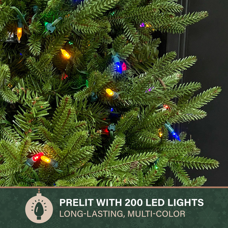 48'' Noble Fir Potted Christmas Tree with Multi-Color LED Lights