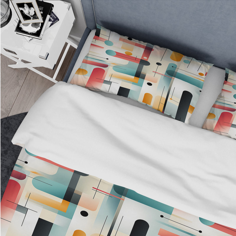 Ensemble de housse de couette géométrique Karishma Urban Chic - Microfibre polyester