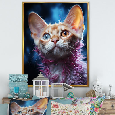 Devon Rex Dream Cat I - chat, art mural, salon