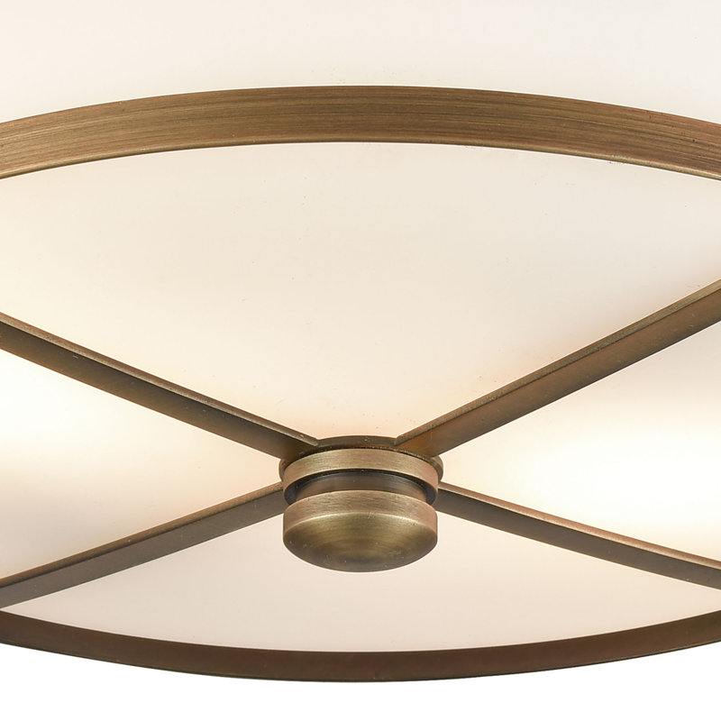 13'' Wide 2-Light Flush Mount - Classic Brass, Brass
