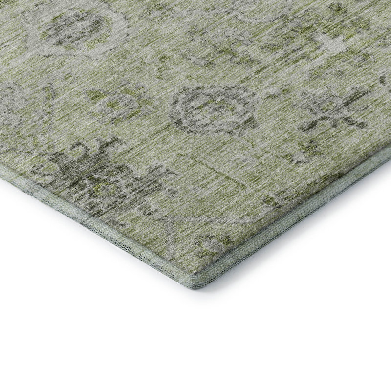 Premium Machine Washable Konopka AMF1110 Damask Rug, Runner 2'3" x 7'6"