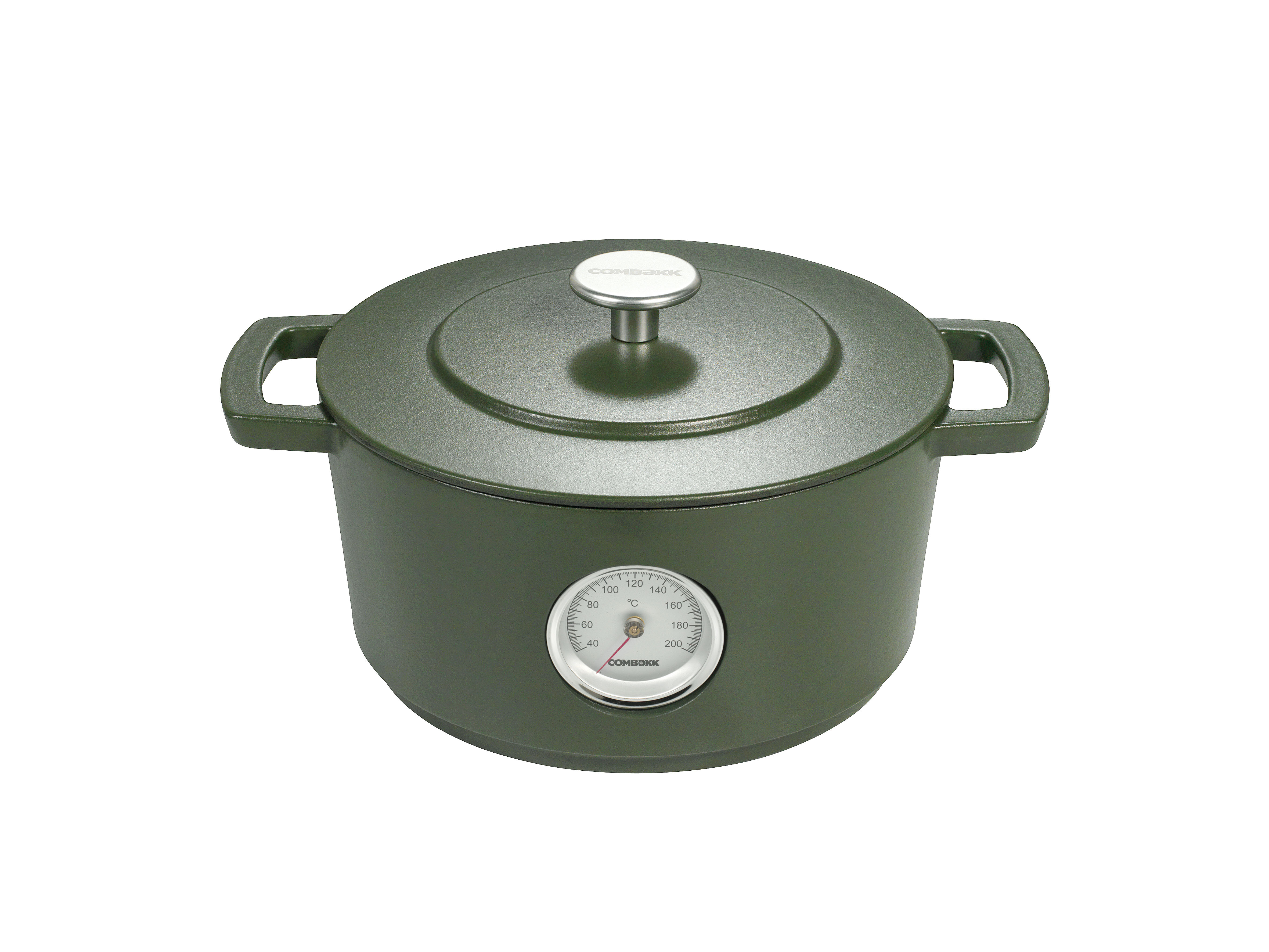 Bruntmor Olive Green Enameled Cast Iron Dutch Oven With Handles