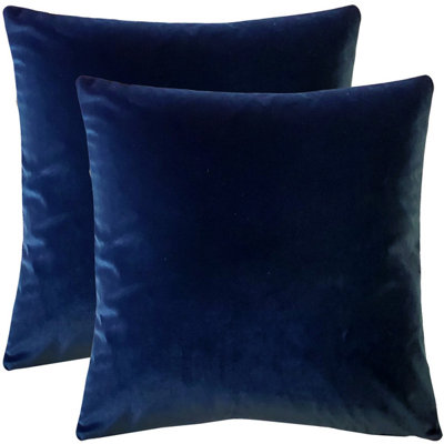 Francesca Soft Velvet Throw Pillow Covers, Cushion Cover 2 Pack, 17x17 Inch Square for Home Decor Sofa Couch Bed Chair, Royal Blue