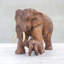 Father and Son Teak Figurine