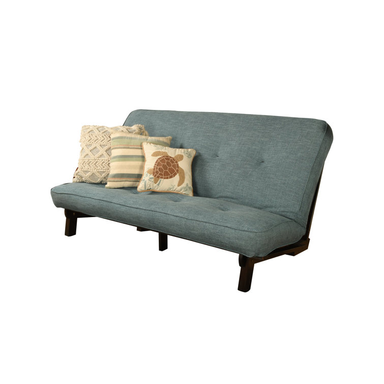 Lorain Full 75 Wide Tufted Back Futon and Mattress Foundstone Fabric: Suede Gray Polyester
