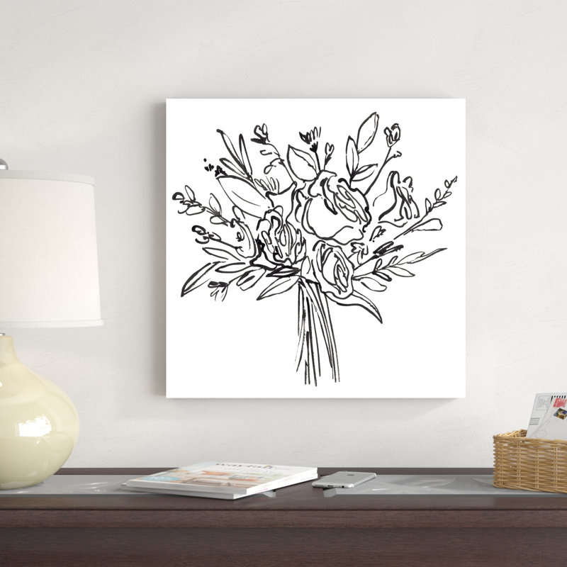 «Bouquet a Day I» par Annie Warren - reproduction d'art sur toile tendue, H 20 po x l 20 po