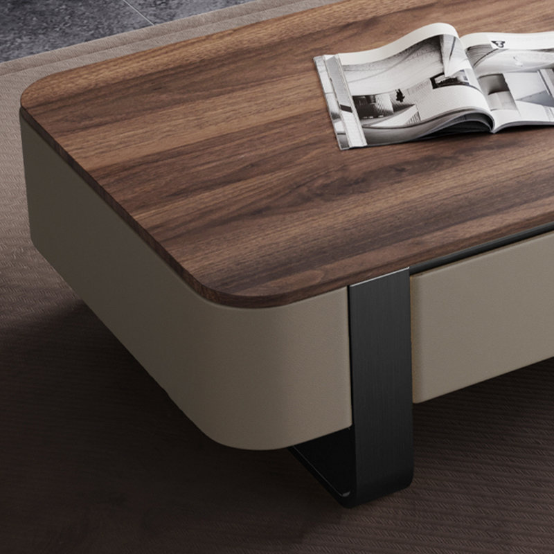 Luxury-Style Solid Wood Coffee Table, 15.7" H x 63" L x 27.6" W