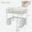 Lit mezzanine avec bureau en U, tiroirs, tablettes de rangement et armoire-412793433