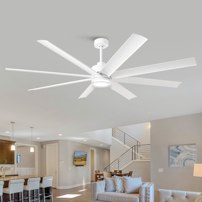 72" 8 - Blade Smart Ceiling Fan with 3CCT Dimmable LED Lights, APP/Remote with Alexa and Google Assistant