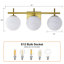 Luminaire de salle de bain à 3 lumières à intensité variable en fer en laiton à intensité variable avec abat-jour rond en verre Lio-647791631-657584339