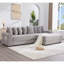 Canapé modulaire en L 110,75 po, canapé modulaire en velours côtelé, avec repose-pieds mobile, porte-gobelets, 8 coussins décoratifs, poche latérale, déplier dans un lit-575755509