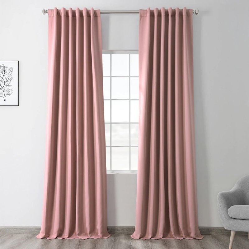 Rideau simple occultant en polyester l 50 po Betria, Rosé Fresco, l 50 po x L 108 po
