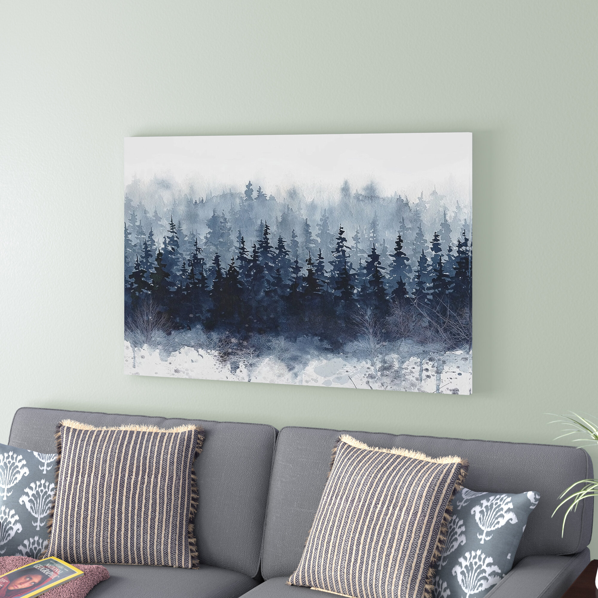 CANVAS PRINT Beyond the Forest Edge Painting Big Wall Art Print on