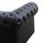 Belani 49'' Wide Genuine Cowhide Leather Chesterfield Armchair – Button Tufted, Rolled Arms, Classic Black-1383935159
