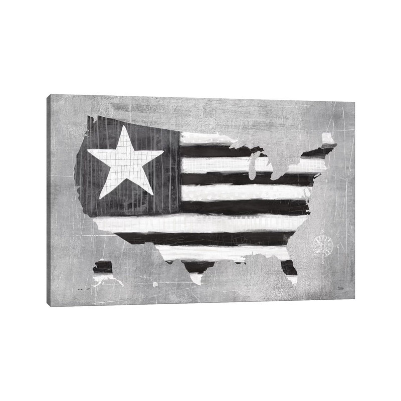 See The USA Americana BW by Melissa Averinos - Wrapped Canvas Print, 20.32 cm H x 30.48 cm W