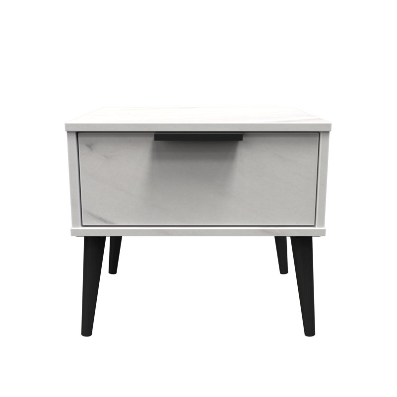 Turah 1 Drawer Bedside Cabinet (Ready Assembled), Marble