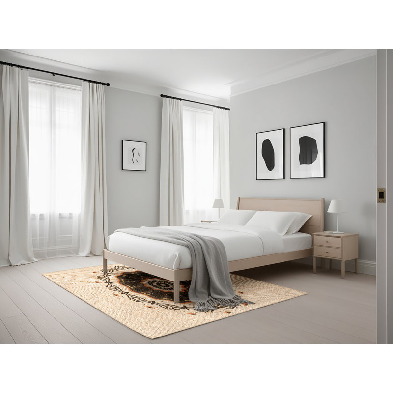 Tapis en laine orange, Rectangle 5 pi x 7 pi