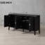 Buffet rétro 60 "à 4 portes avec rainure circulaire, noir