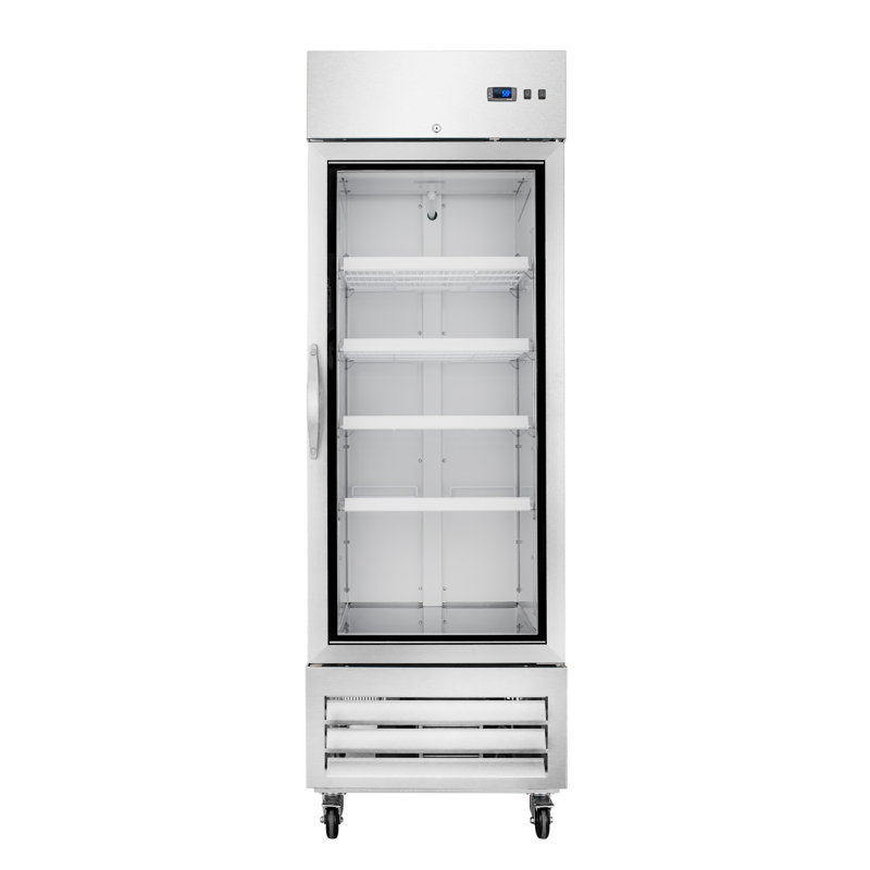 Réfrigérateur / congélateur commercial à porte simple en verre 27 po Pi. Capacité