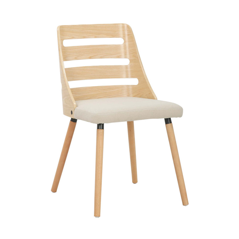 Chaise d'appoint Mid-Century moderne en bois massif
