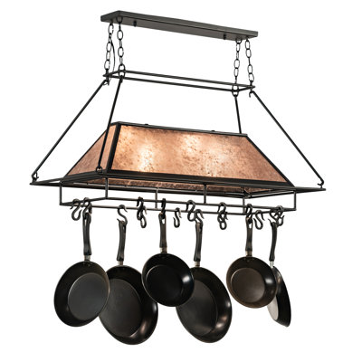 Rustic Lodge Handcrafted Rectangle Hanging Pot Rack
