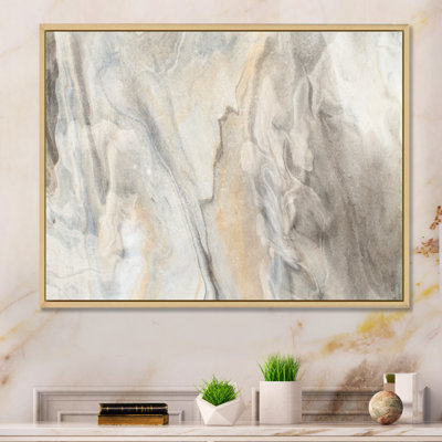 Liquid Art Waves In Shades Of Gray V - Print on Canvas