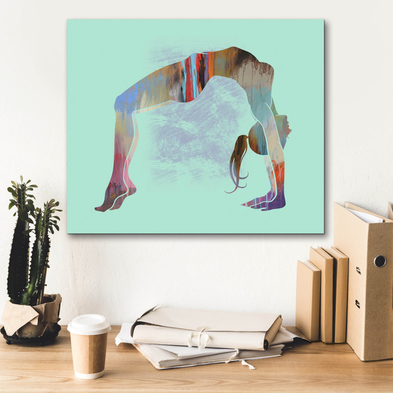«Upward Bow Pose Moon» par nom d'artiste, H 20 po x l 24 po x P 0,75 po