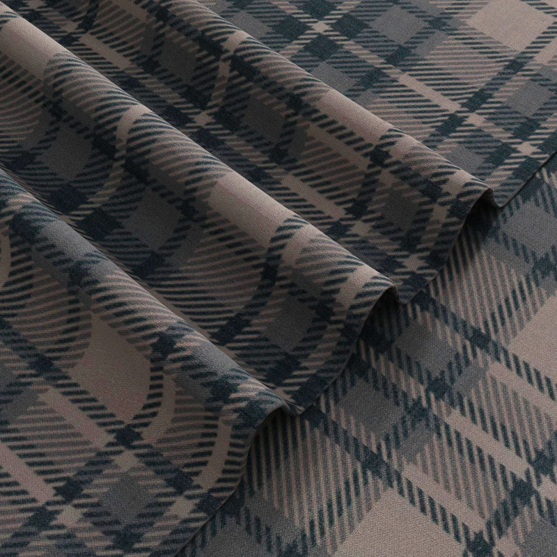 TWOPAGES Unlined Plaid Curtain Gingham Faux Linen Pinch Pleat Curtain, Raisin, 26" W x 108" L