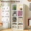 Étagère de rangement à 2 niveaux pour bibliothèque, bibliothèque ouverte de 23,7 po, unité de rangement pour bibliothèque au sol, rétro-920324256-949222640