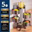 6-Tier Rotating Kitchen Storage Cart with Lockable Wheels, Round Metal Mesh Fruit Vegetable Basket Organizer, Multi-Layer Rolling Produce Storage Rack for Pantry Kitchen