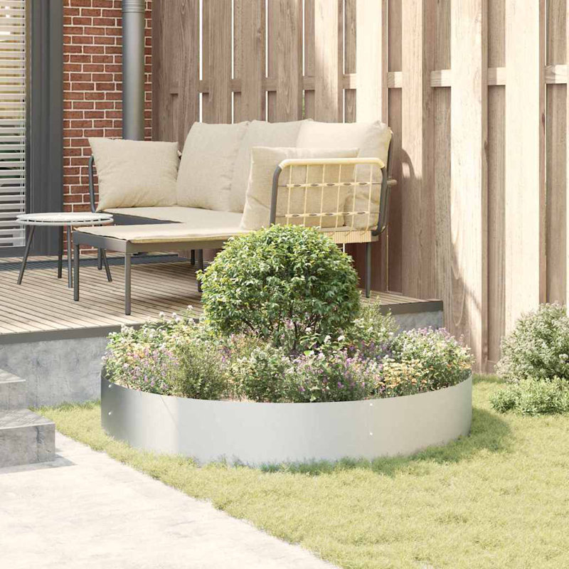 Planter Ring Garden Modern Round Decor Outdoor Steel Frame Enhancement, 20cmH x 120cmW x 120cmD