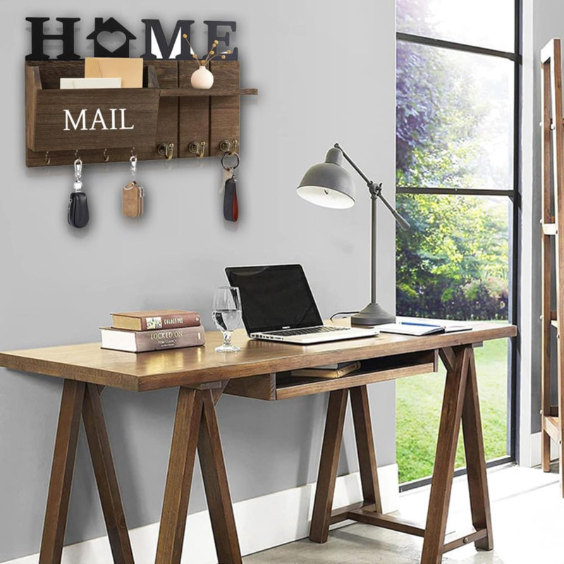 Wood Wall Organizer, Brown