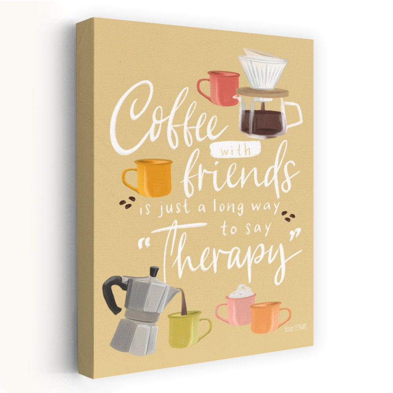 Café avec des amis - Art contemporain de tasses à café, H 48 po x l 32 po
