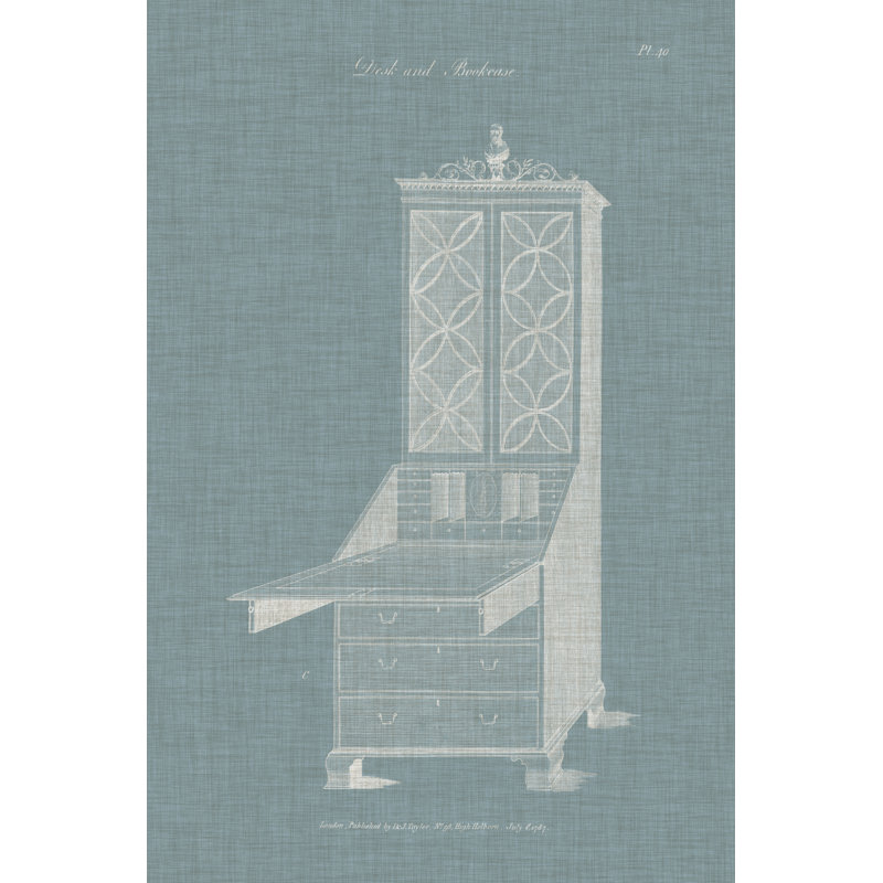 Hepplewhite Desk & Bookcase II by Hepplewhite - Wrapped Canvas Print, 76cm H x 51cm W 