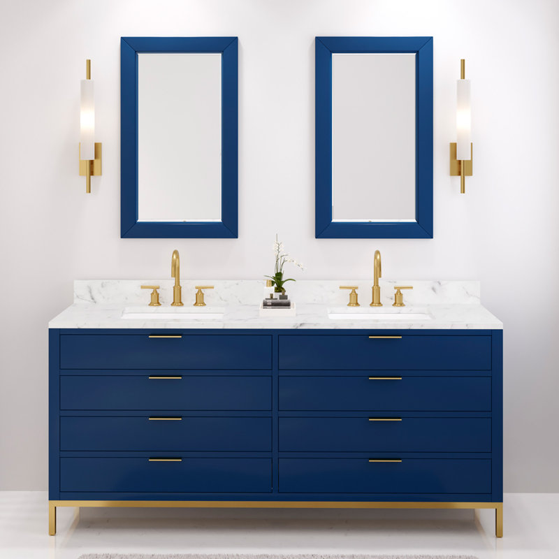 60'' W Double Vanity, 72", Monarch Blue