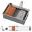 33'' L x 22"W Drop-In Single Bowl Stainless Steel Kitchen Sink with Cup Washer and Flying Rain Faucet-98300146